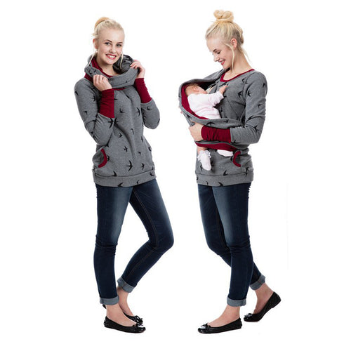 Sweatshirt Hoodie Women Long Sleeve Breastfeeding Shirt - ROUTINE FASHION